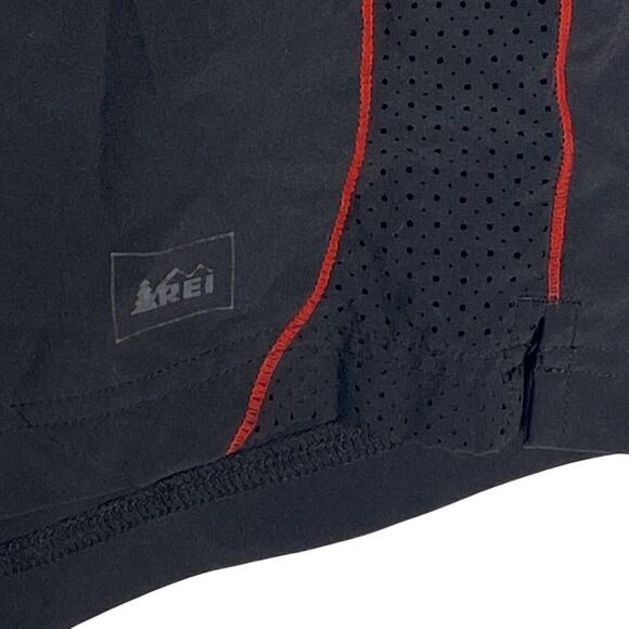 REI Black Lined Running Shorts Men’s Large Drawstring Waist - Picture 2 of 6